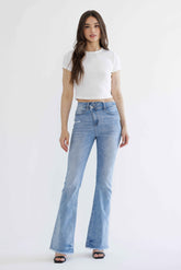 High Rise Flare Criss Cross Waist Band