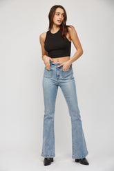 Super High Rise Flare With Patch Pkt