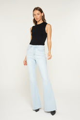 High Rise Flaread W Raw Hem - Super Soft