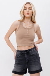 Super High Rise Mom Fit Shorts With Double Cuff