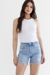 High Rise Midi Shorts Stretch