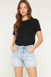 Super High Shorts With Frayed Hem