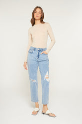 Super High Distressed Mom Jean