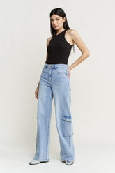 High Rise Wide Leg Cargo