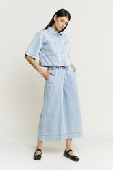 High Rise Wide Leg Capri