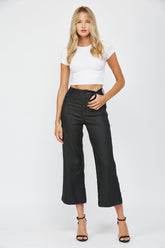 High Rise Crop Wide Leg With Welt Pocket