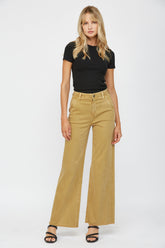 High Rise Wide Leg With Front Pocket Details