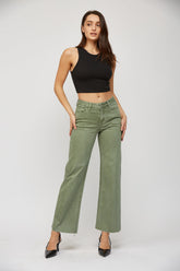 High Rise Wide Leg W Crop