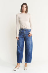 Super High Distressed Ankle Barrel-leg