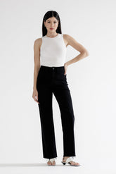 High Rise Slim Wide With Raw Hem