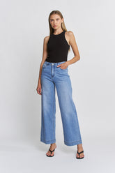 High Rise Wide Leg Trouser Hem