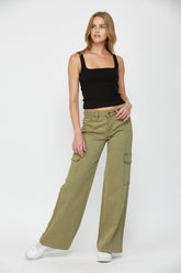 Mid Rise Utility Wide Leg