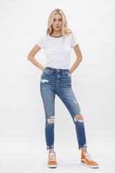 High Rise Crop Skinny With Step Hem