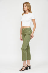 Mid Rise Straight Leg With Slit at Bottom