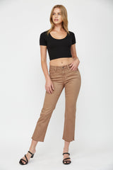 Mid Rise Straight Leg With Slit at Bottom