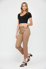 Mid Rise Straight Leg With Slit at Bottom