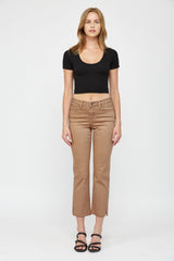 Mid Rise Straight Leg With Slit at Bottom
