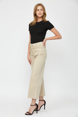 Cropped Wide Leg With Front Pocket