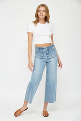 Cropped Wide Leg With Front Pocket