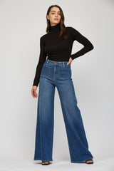 Front Pocket Wide Leg Long