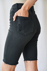 High Rise Frayed Skinny Short