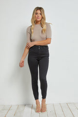 Super High Ankle Skinny Double Waist Band