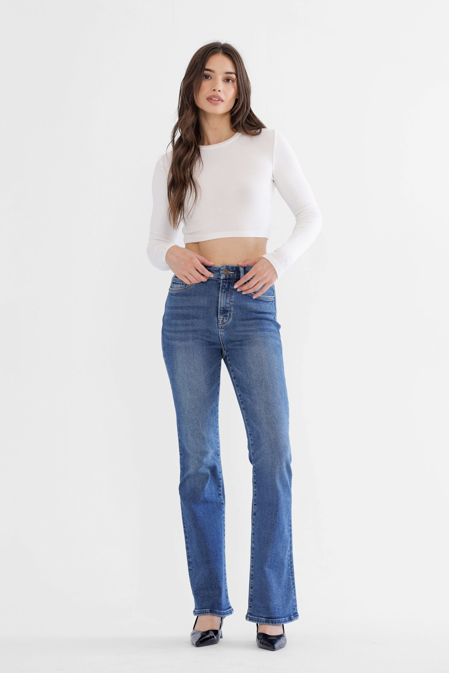 Mica Denim High Rise Bootcut in Fleece Secondary image