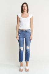 HIGH RISE BOOTCUT W/SHARK BITE HEM