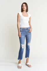 HIGH RISE BOOTCUT W/SHARK BITE HEM