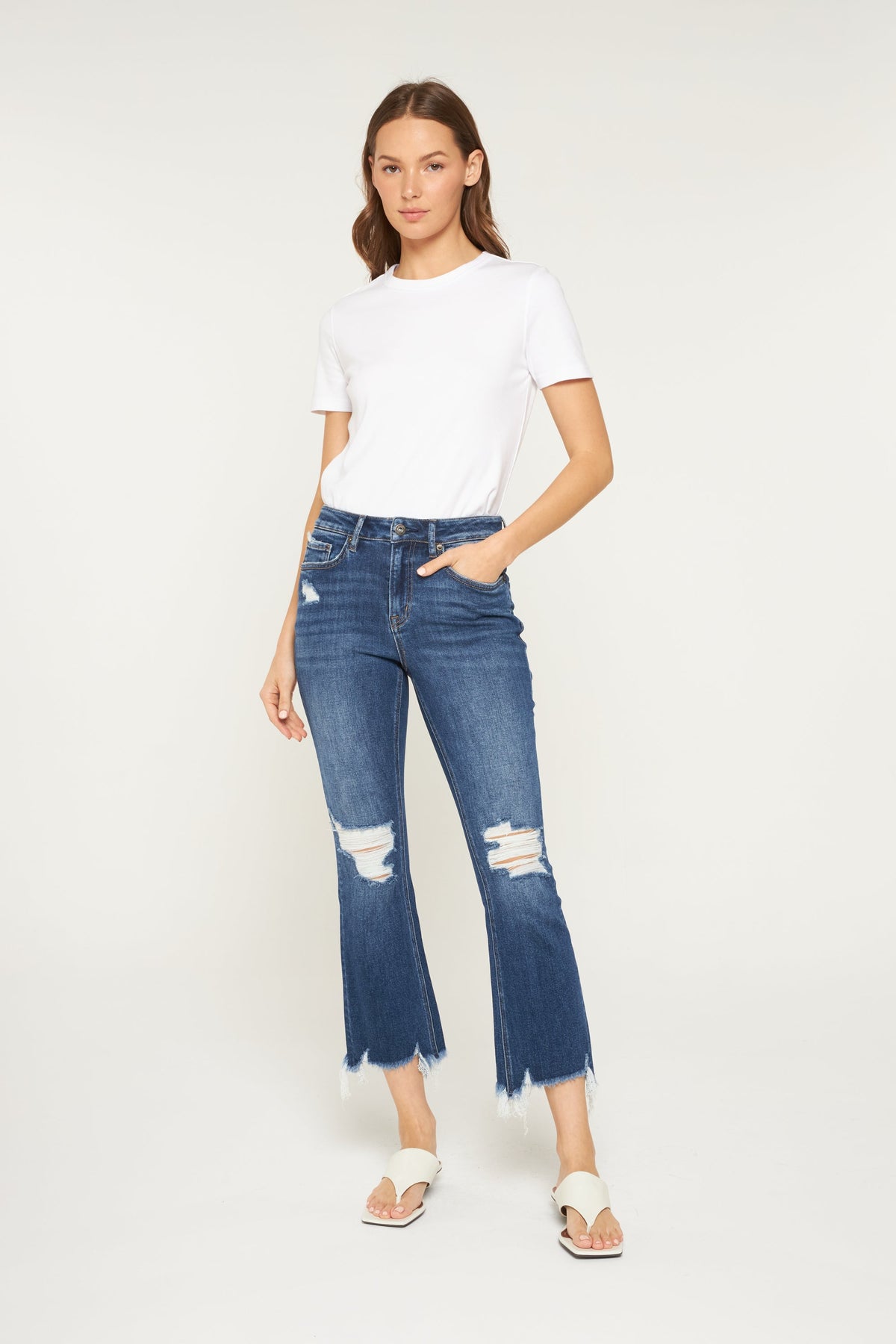 High Rise Bootcut W Shark Bite Hem