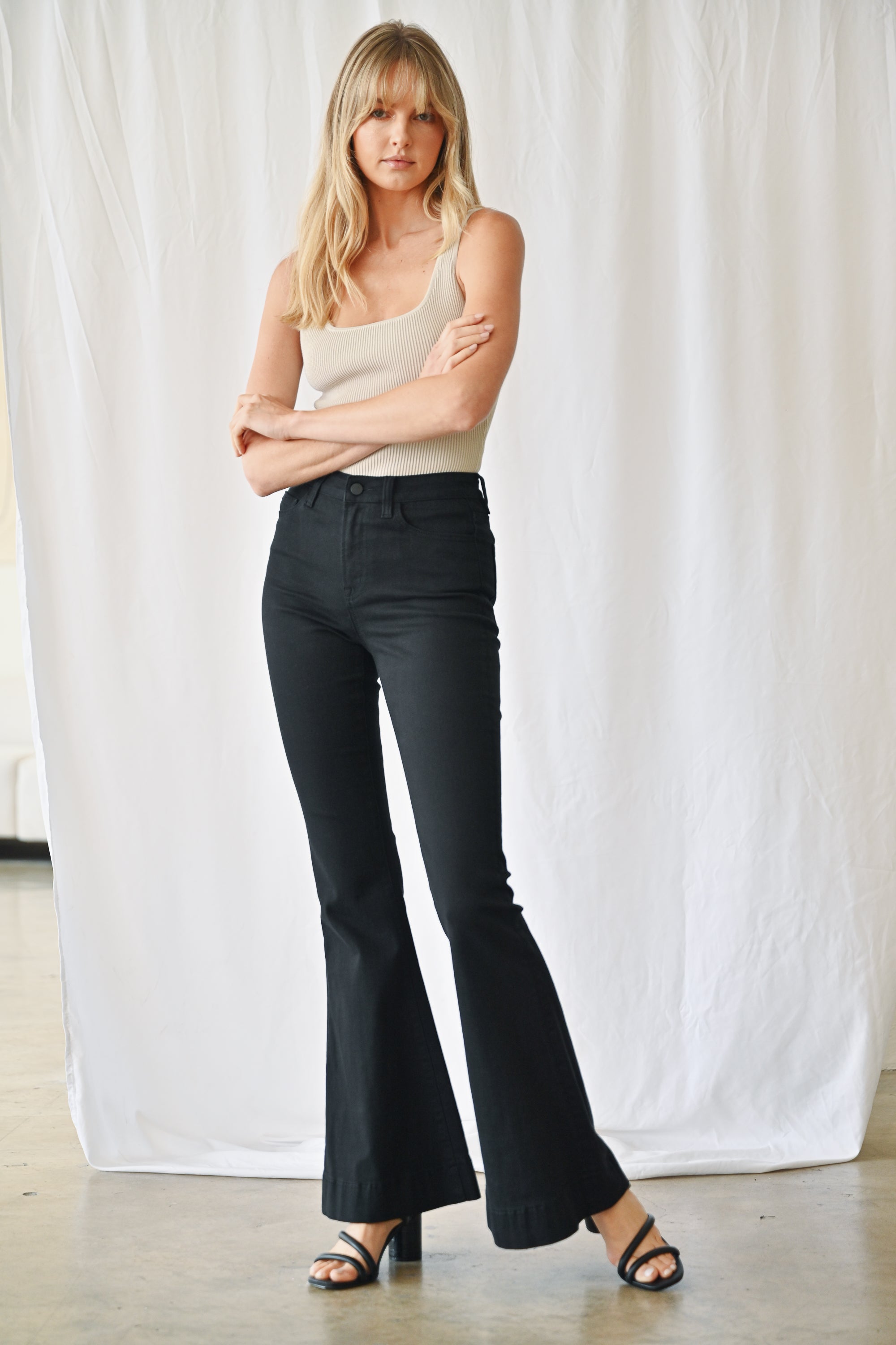 High Rise Trouser Hem Flare