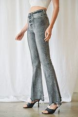 High Rise Flare With Acid Pieced Details