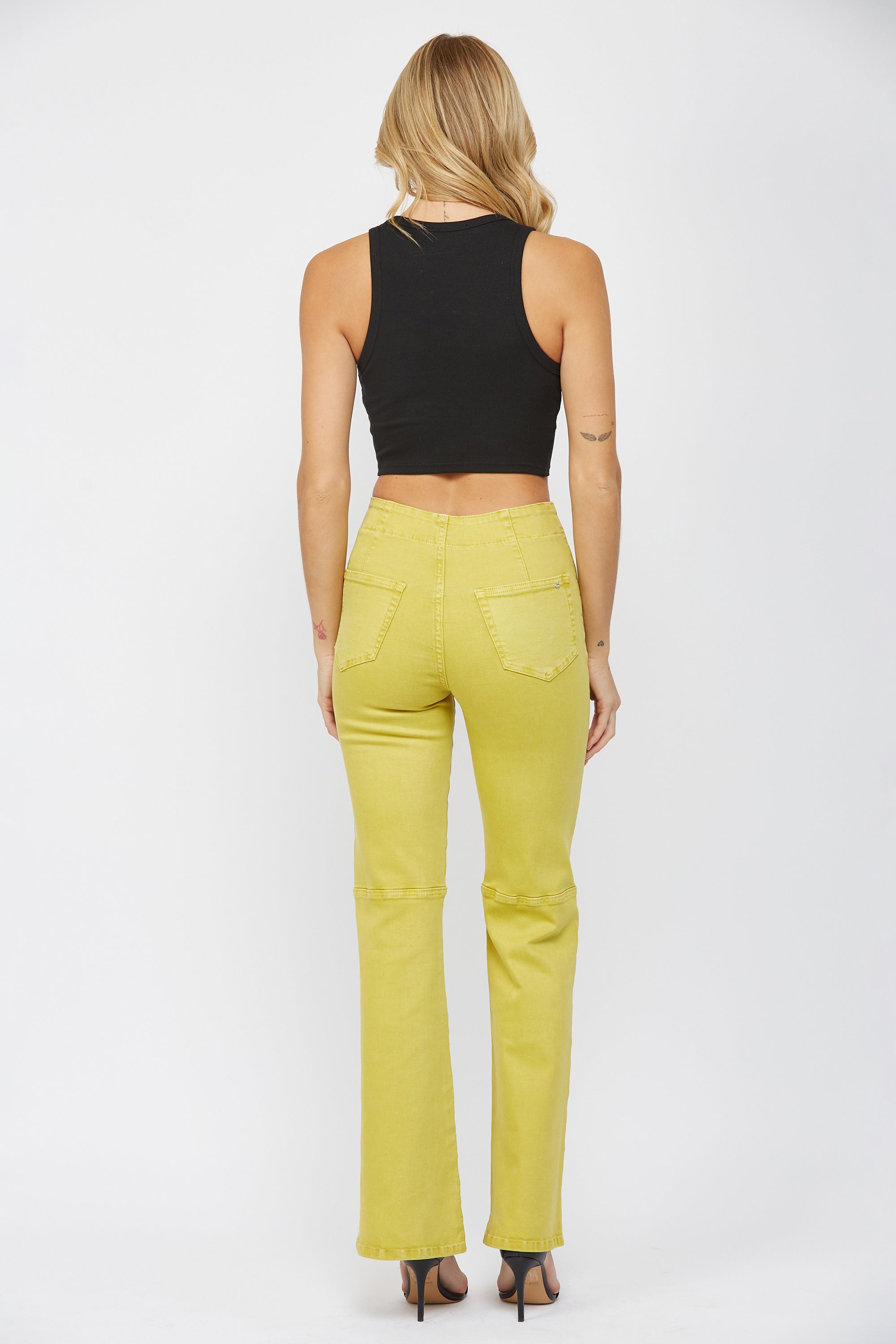 Super High Rise Flare With Double Buttonss