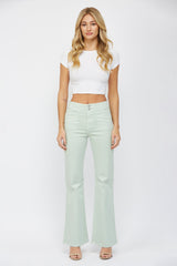 Super High Rise Flare With Double Buttonss