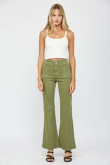 Super High Rise Flare With Double Buttonss