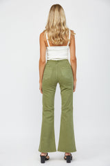 Super High Rise Flare With Double Buttonss