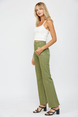 Super High Rise Flare With Double Buttonss