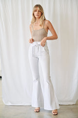 High Waist Belted Flare