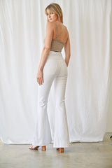 High Waist Belted Flare