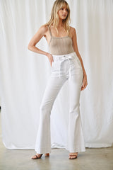 High Waist Belted Flare