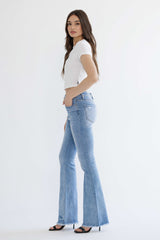 High Rise Flare Criss Cross Waist Band