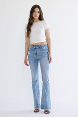 High Rise Flare Criss Cross Waist Band