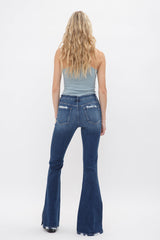 Mid Rise Flare With Side Slit