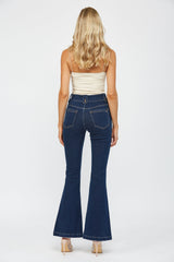 High Rise Flare With Waist Band Tab Details
