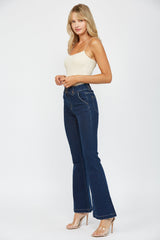 High Rise Flare With Waist Band Tab Details