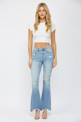 Mid Rise Flare With Hem Detail