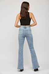 Super High Rise Flare With Patch Pkt