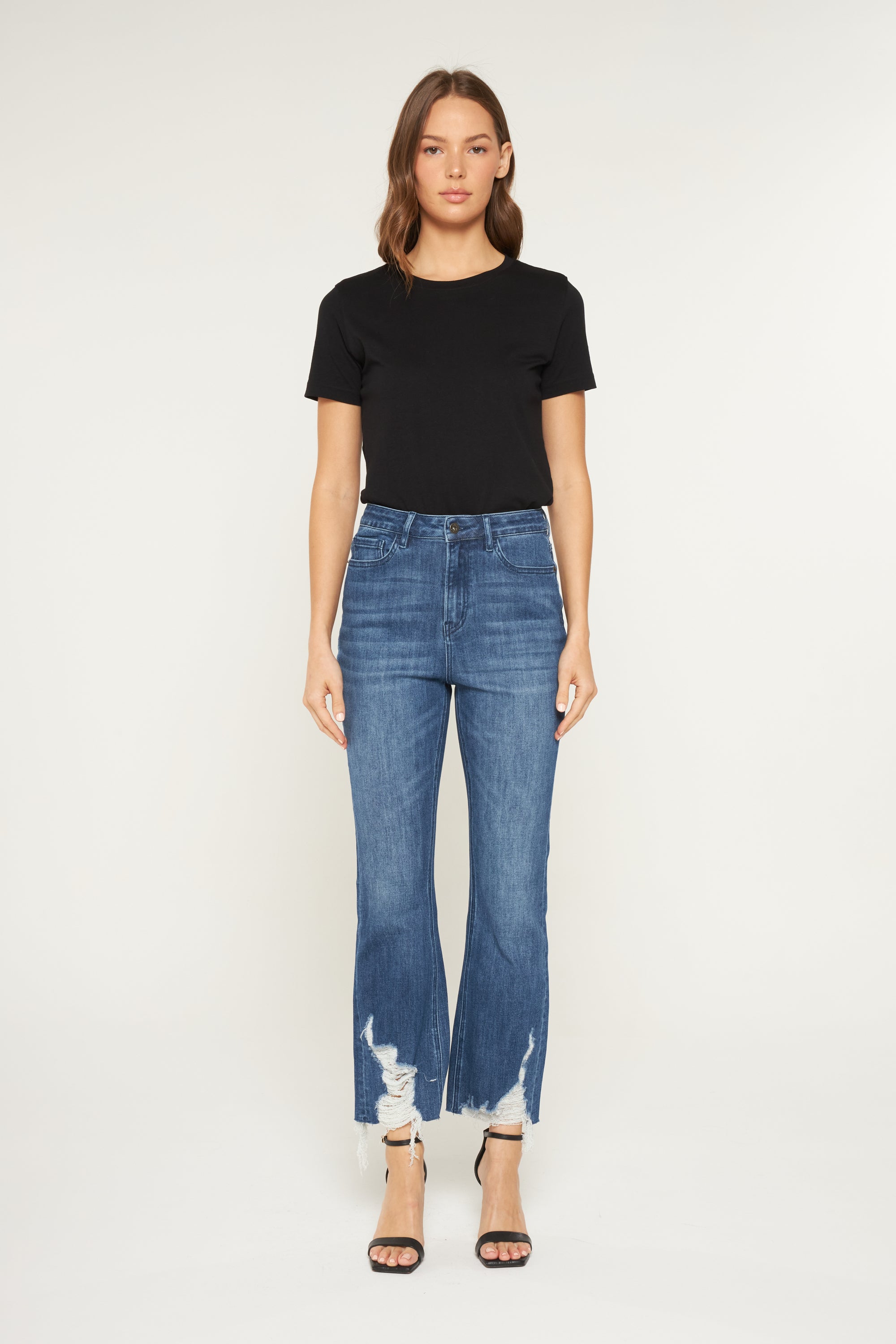 Mica Denim Super High Rise Crop Flare Secondary image