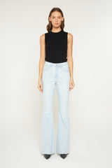 High Rise Flaread W Raw Hem - Super Soft