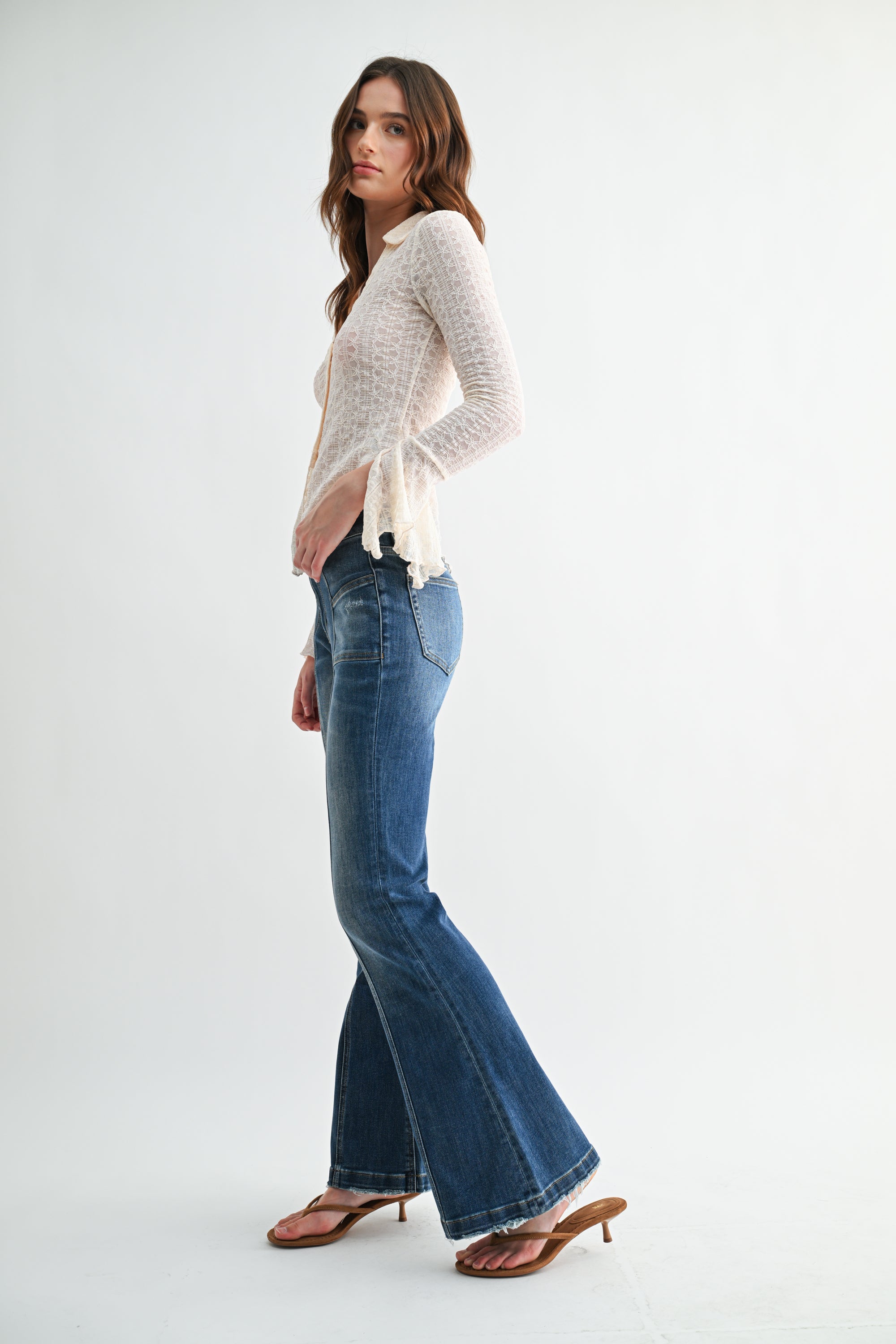 Mica Denim High Rise Flare Jeans W Vintage Wash Secondary image